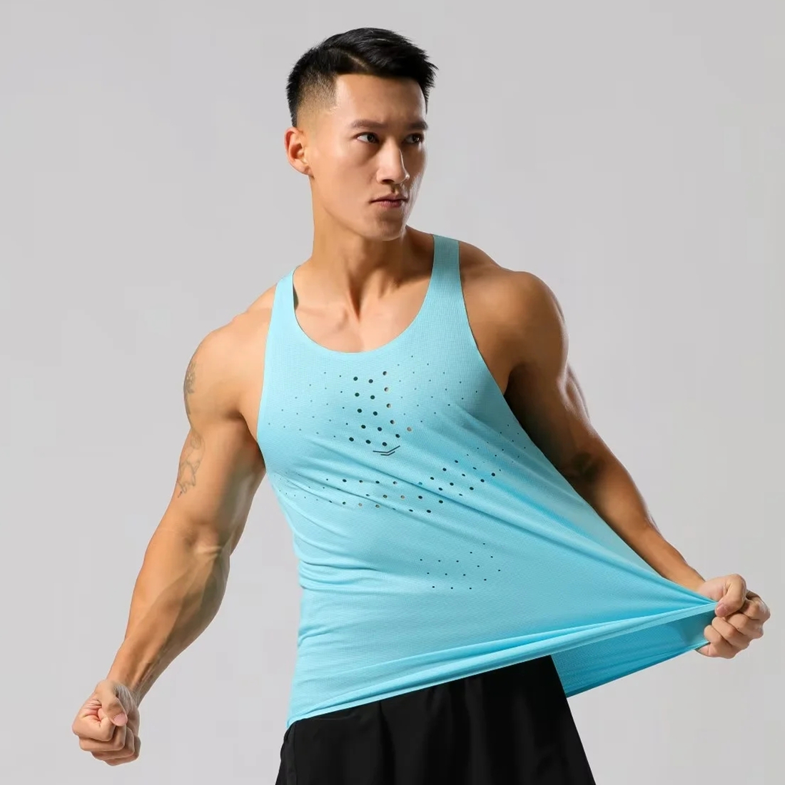 Sleeveless Undershirt - Mens Lightweight Running Vests Tops Marathon
