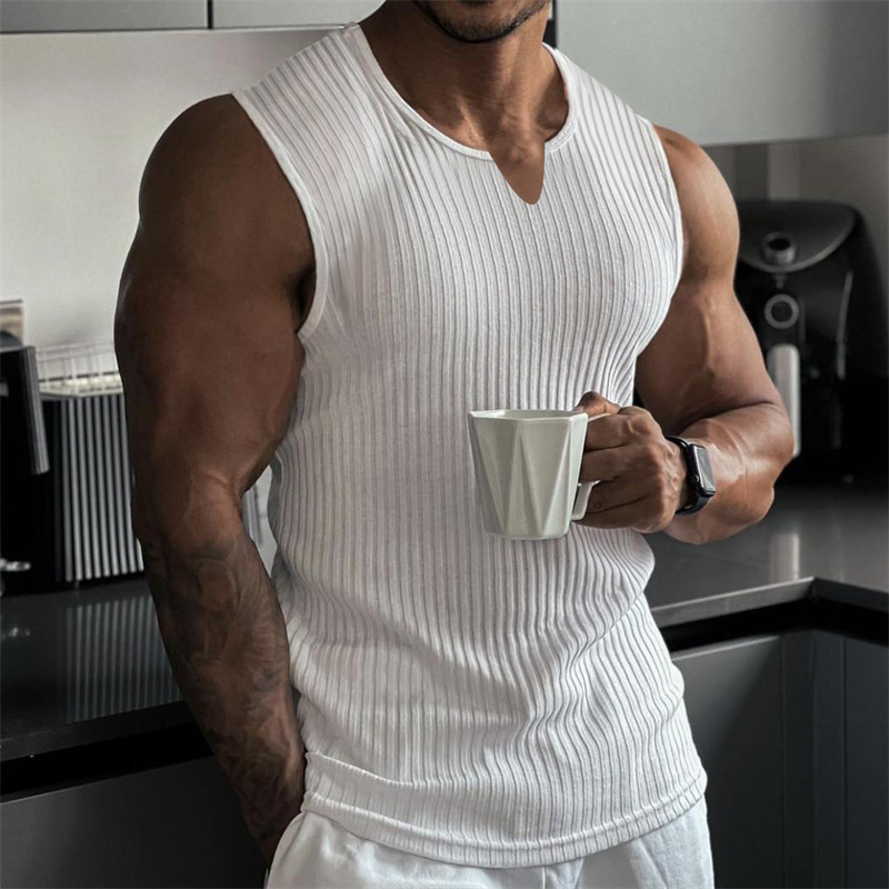 Summer New men V-neck Vest str - Undershirt Crew Neck 评论和价格