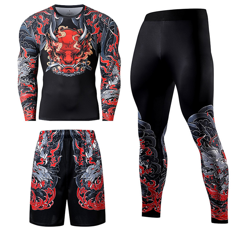 2/3PCS Men Jiu jitsu Tracksuit - Compression Long Pant 评论和价格