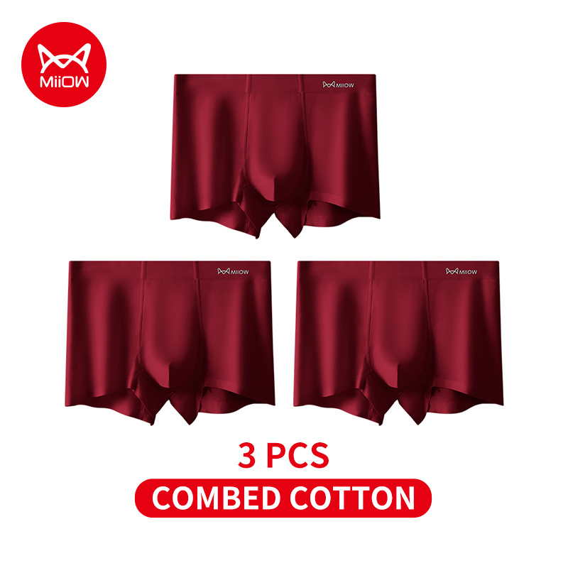 MiiOW 3Pcs Autumn Winter Cotto - Boxer Brief Pack Cotton 评论和价格