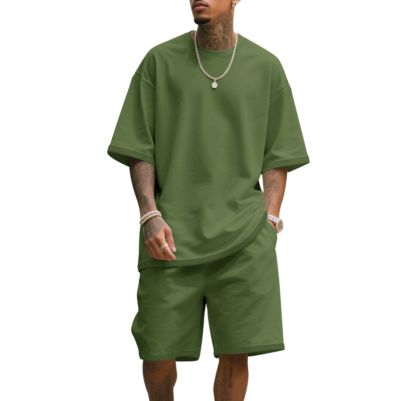 Men's Casual Two Piece Set Sum - T Shirt Tight Fit 评论和价格
