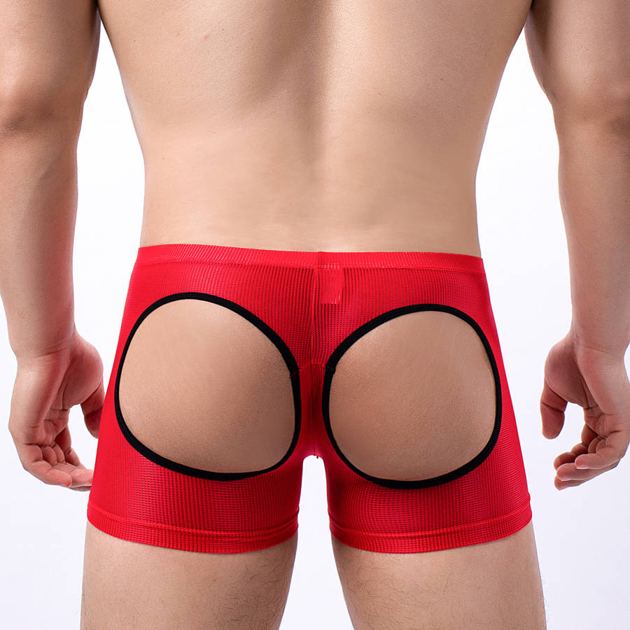 Men's Open Butt Boxer Shorts M - Mesh Sport Boxer 评论和价格