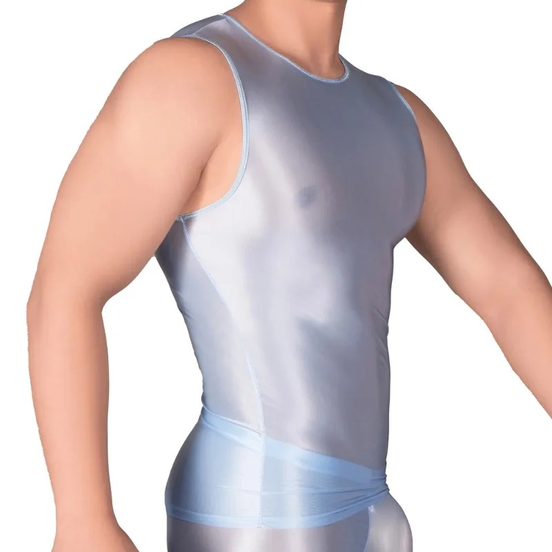 Solid Color Men's Slim Smooth  - Sleeveless Undershirt 评论和价格