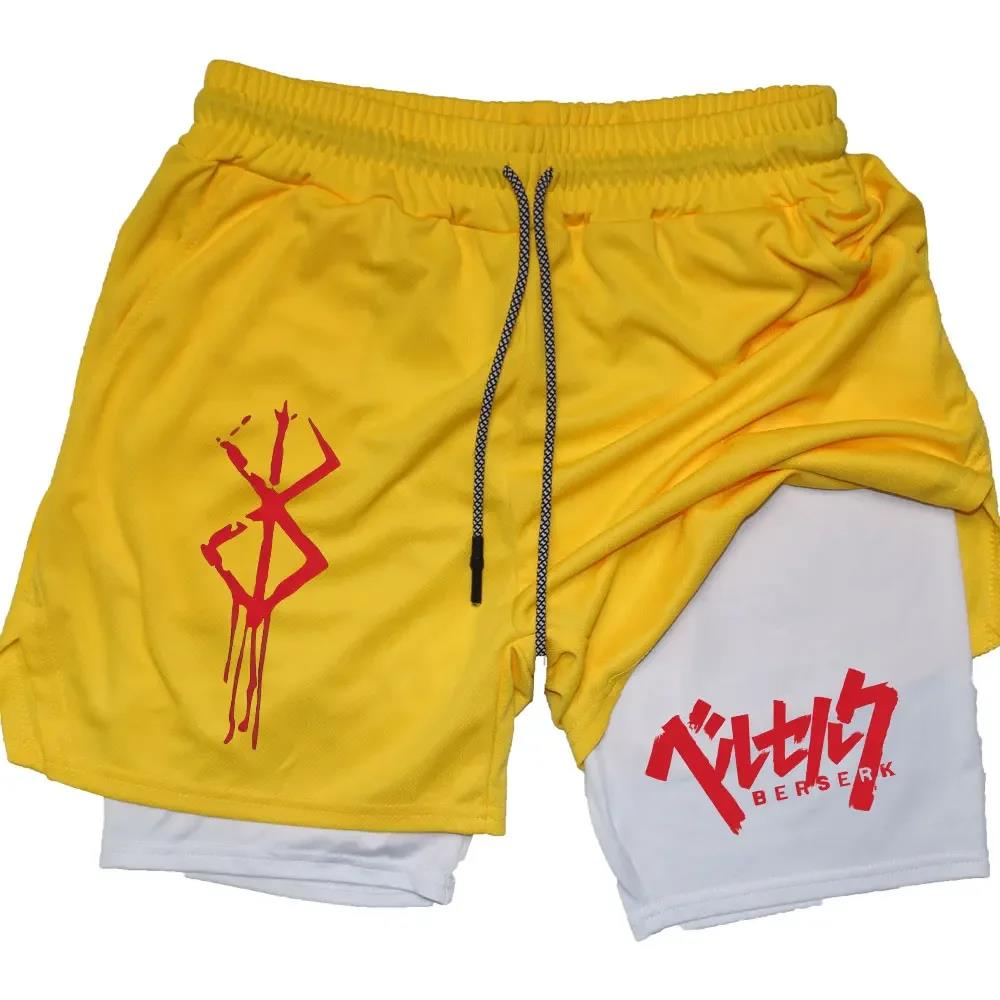 Anime Berserk 2 in 1 Gym Short - Compression Shorts Athletes 评论和价格