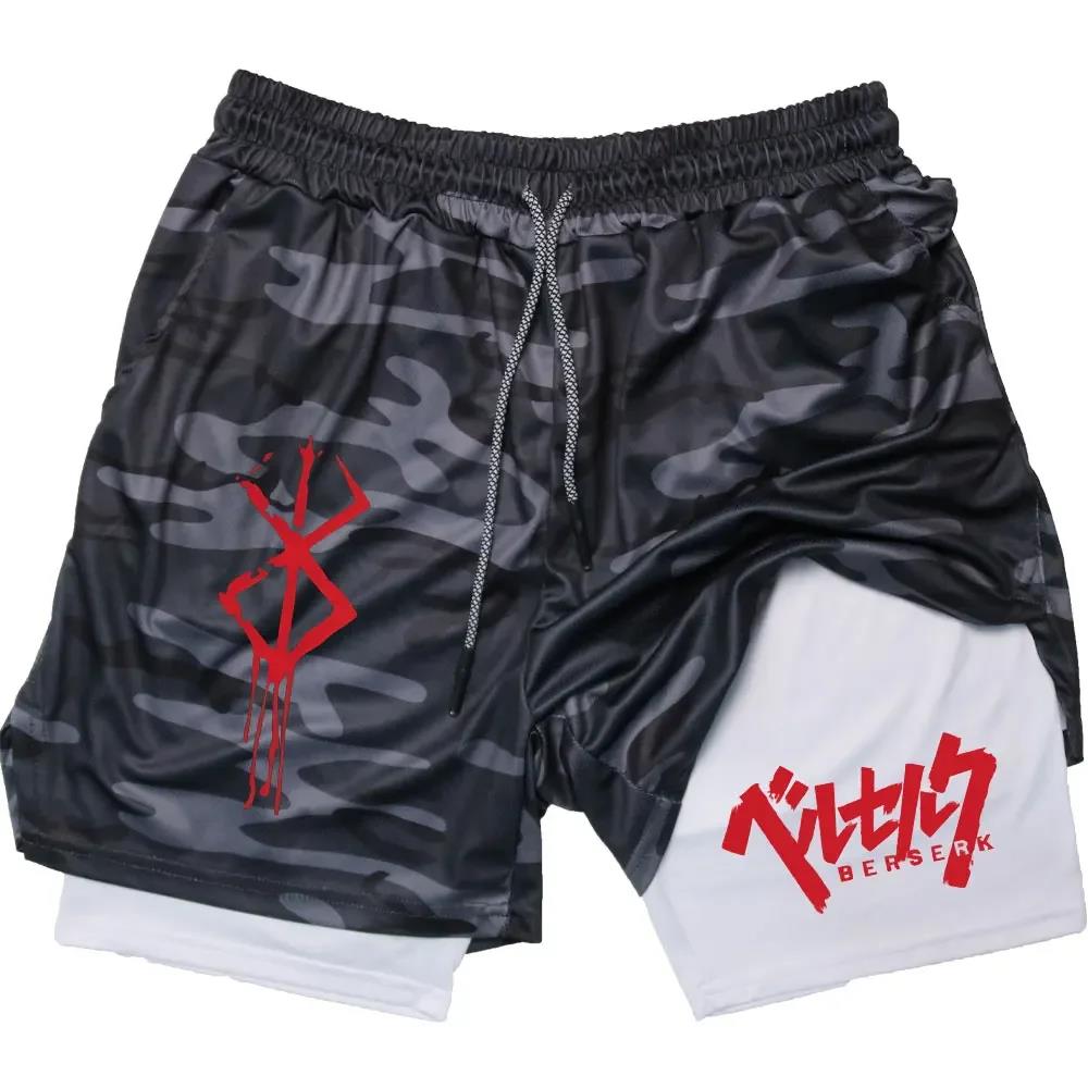 Anime Berserk 2 in 1 Gym Short - Compression Shorts Athletes 评论和价格
