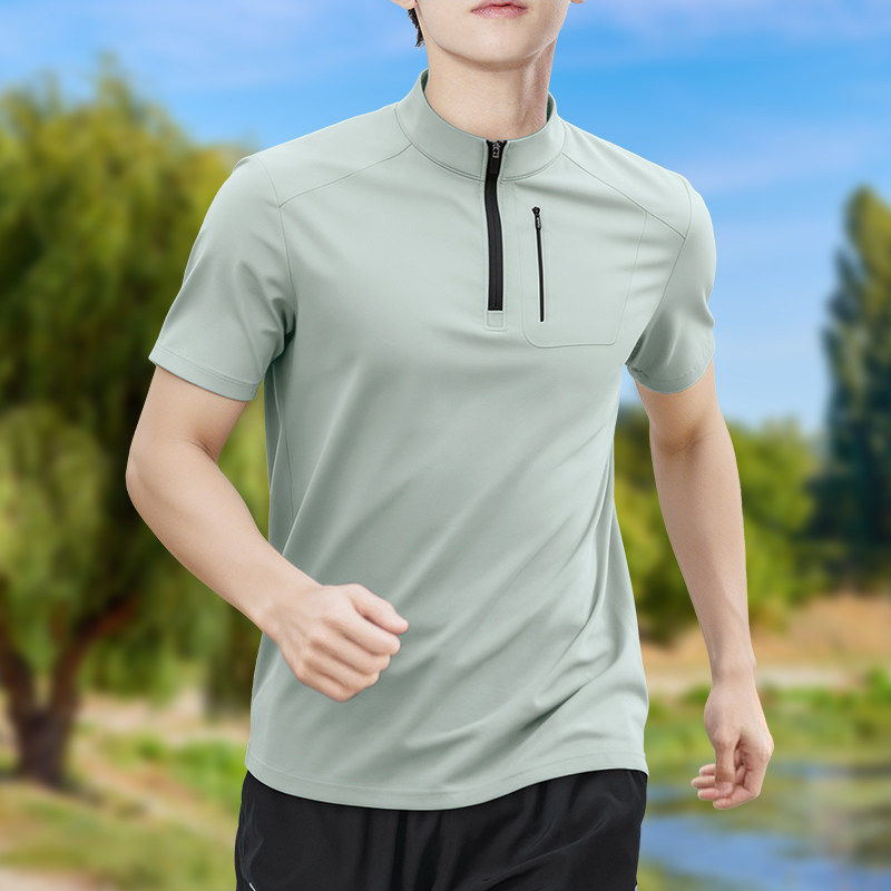 Men's Half-Zip High-Stretch Qu - T Shirt Tight Fit 评论和价格