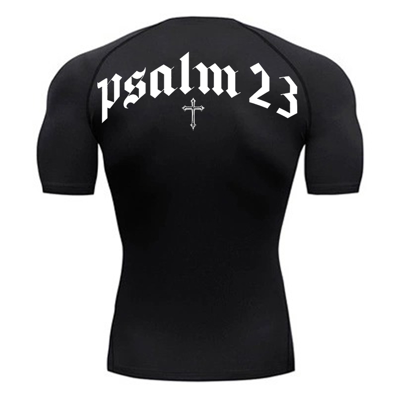 Psalm 23 Cross Print Compressi - Base Layer Top 评论和价格