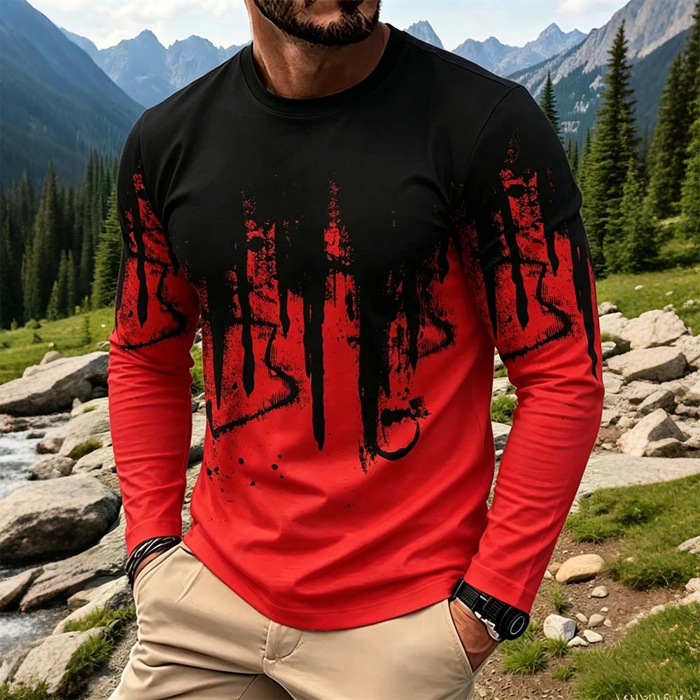 Men's Gradient Ink Splash Long - Base Layer Top 评论和价格