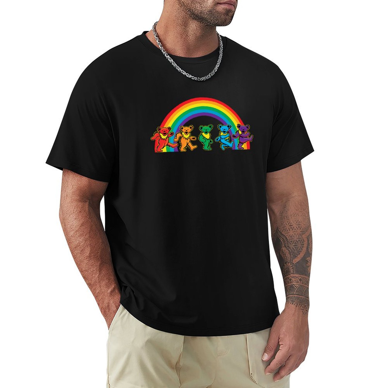 Walking bears under the rainbo - Undershirt Crew Neck 评论和价格